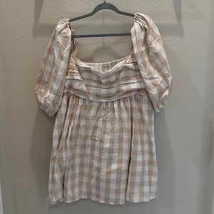 Abercrombie & Fitch Emerson Poplin Puff Sleeve Mini Dress